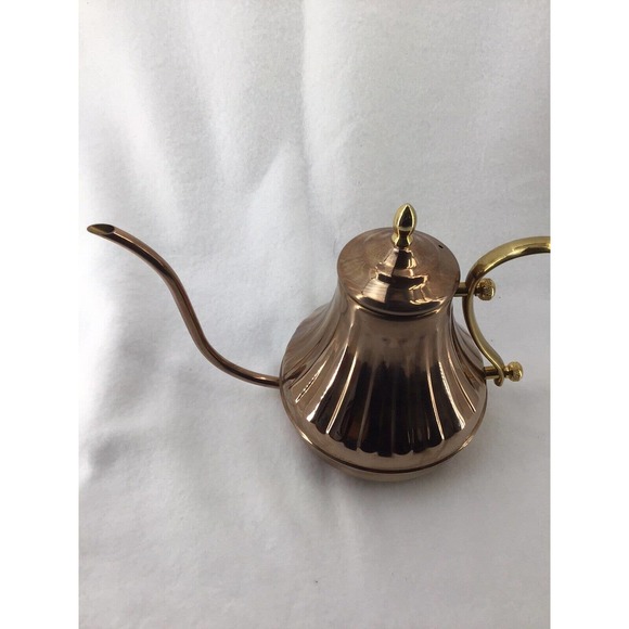 Copper And Brass Small Teapot World Market Stovetop Tea Kettle 3 cup - Picture 11 of 13